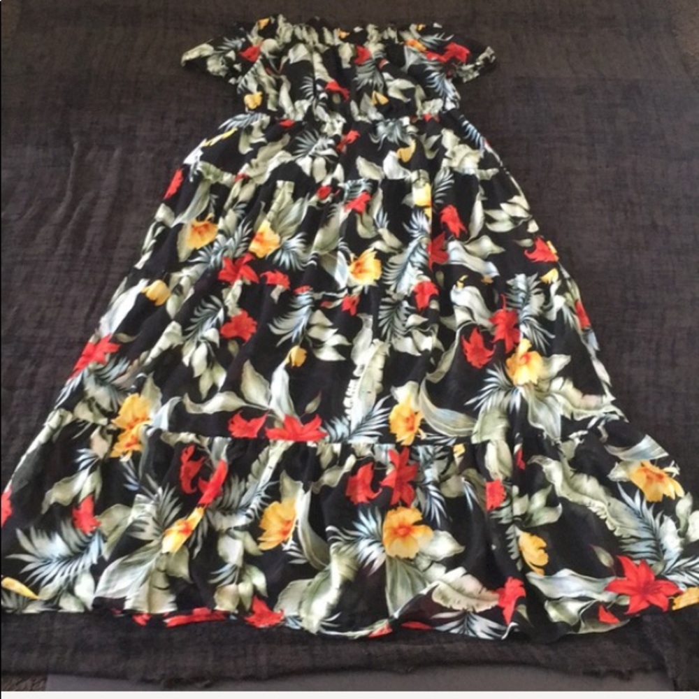 Forever 21 PLUS Black Floral Sheer Chiffon Maxi Dress - Picture 4 of 11